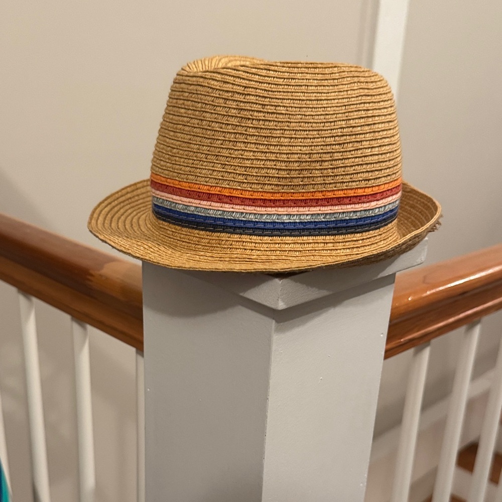Stylish Straw Fedora with Multicolor Band - Picture 2 of 5